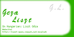 geza liszt business card