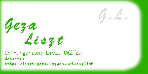 geza liszt business card